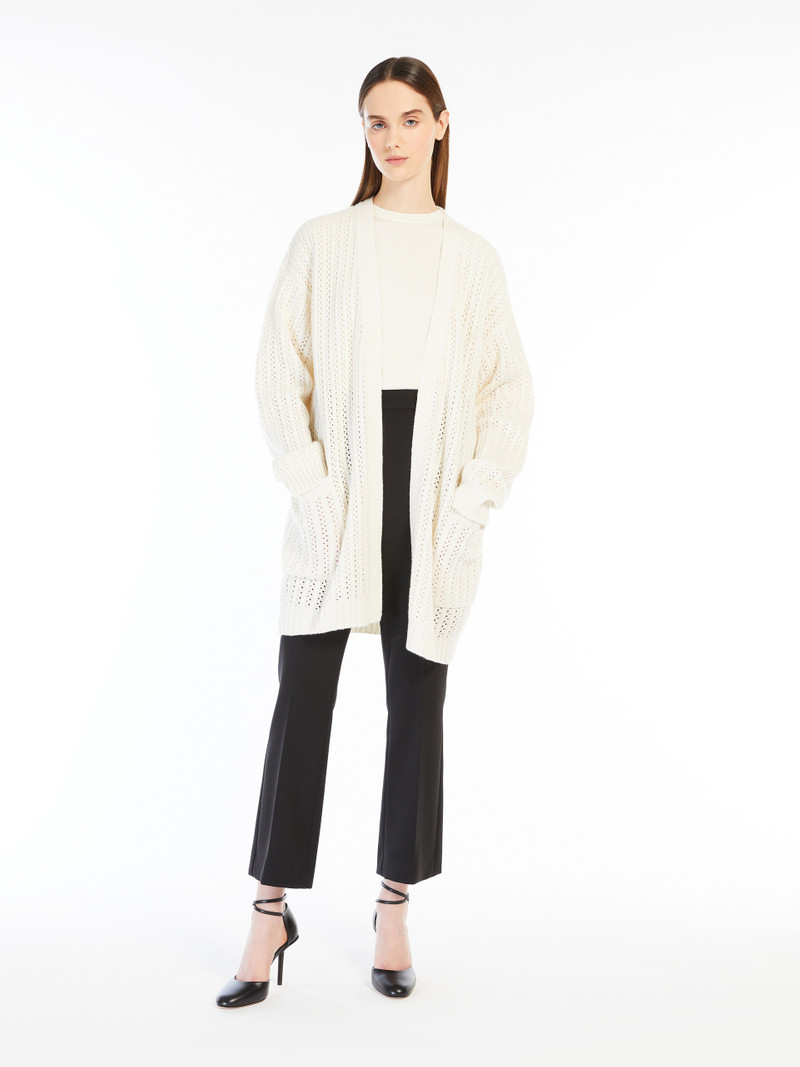 Max Mara BALZAC Wool and cashmere ribbed cardigan outlook