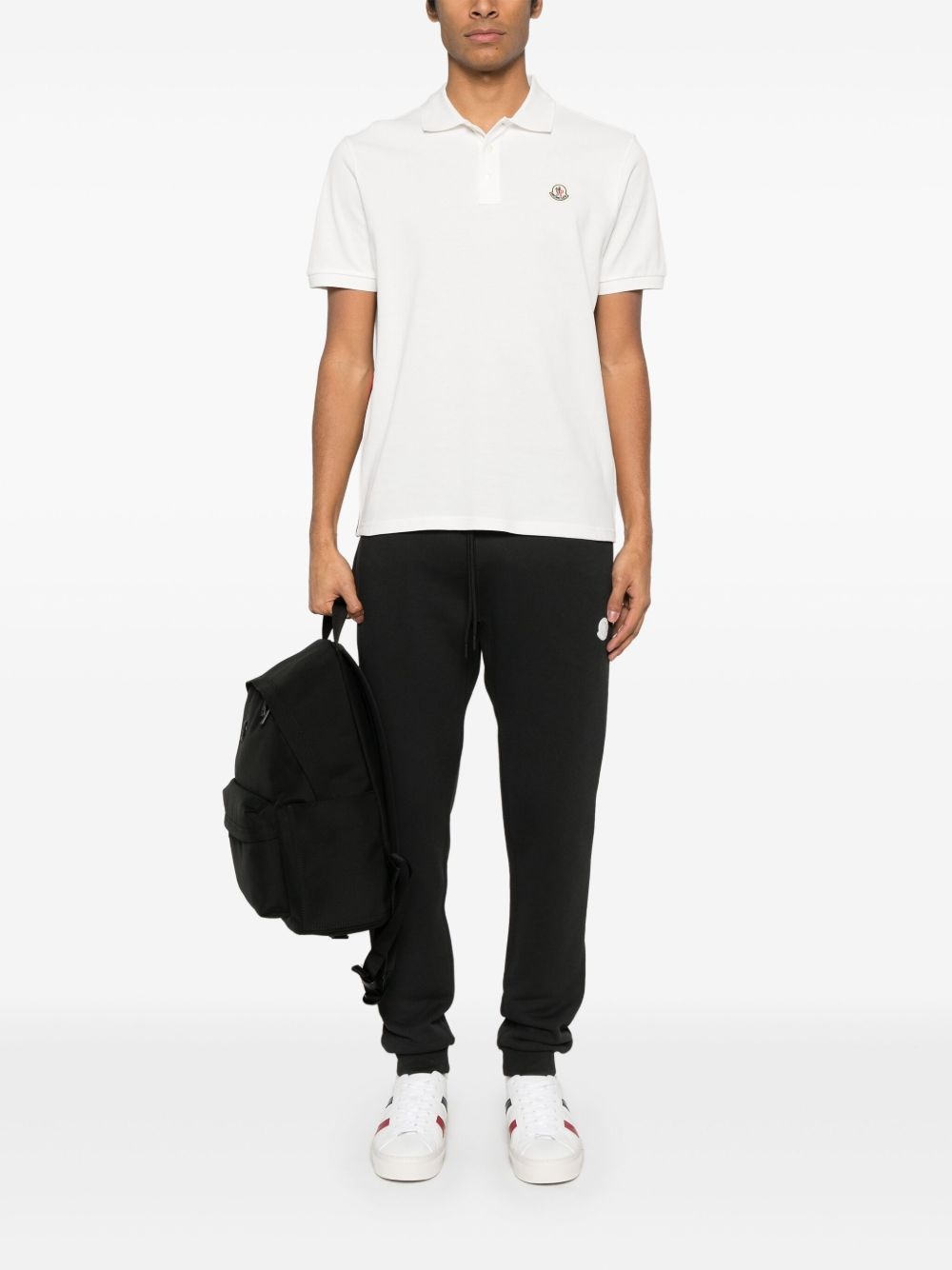logo-patch polo shirt - 2