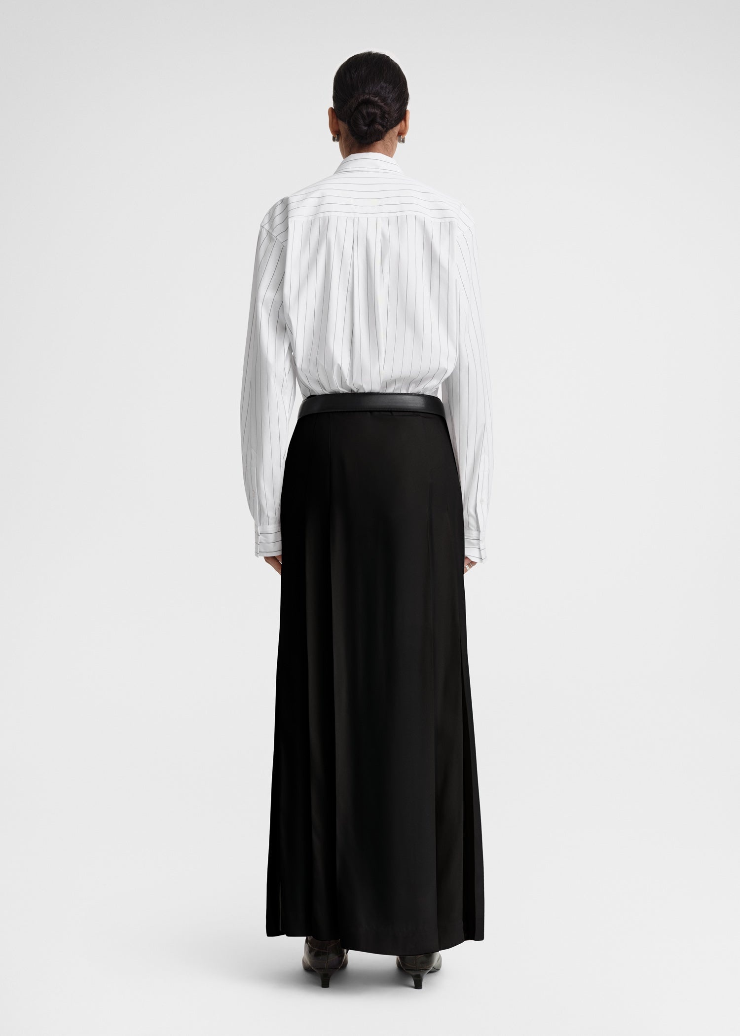 Pleated wrap skirt black - 4