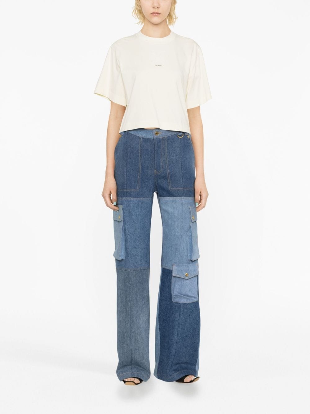 Arrows-motif embellished cropped T-shirt - 2