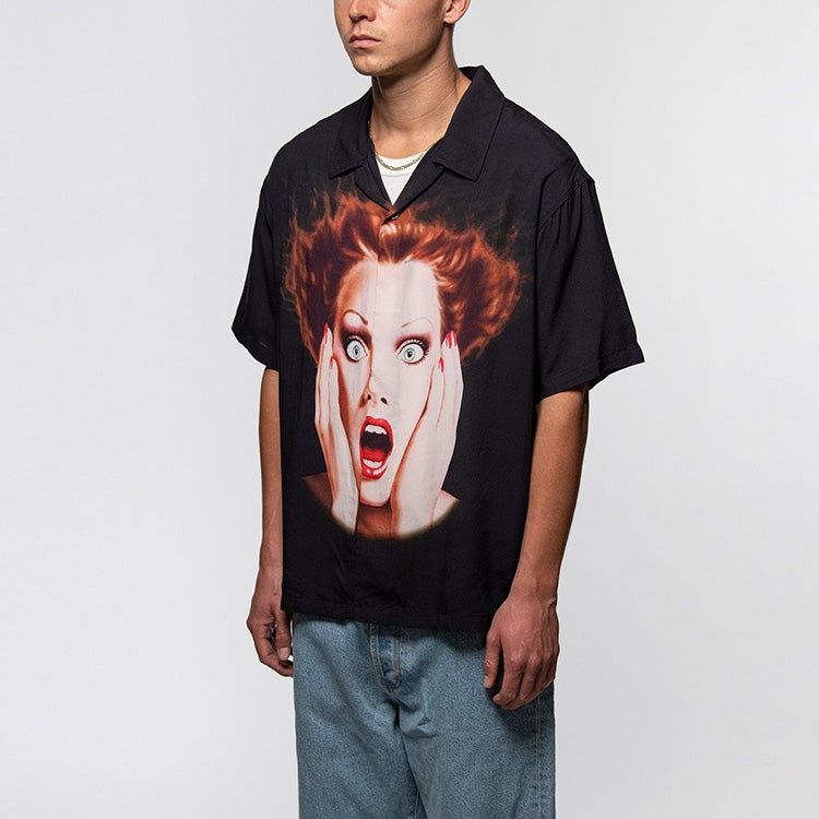 Men's Stussy Harumi Printing V neck Black 1110146 - 3