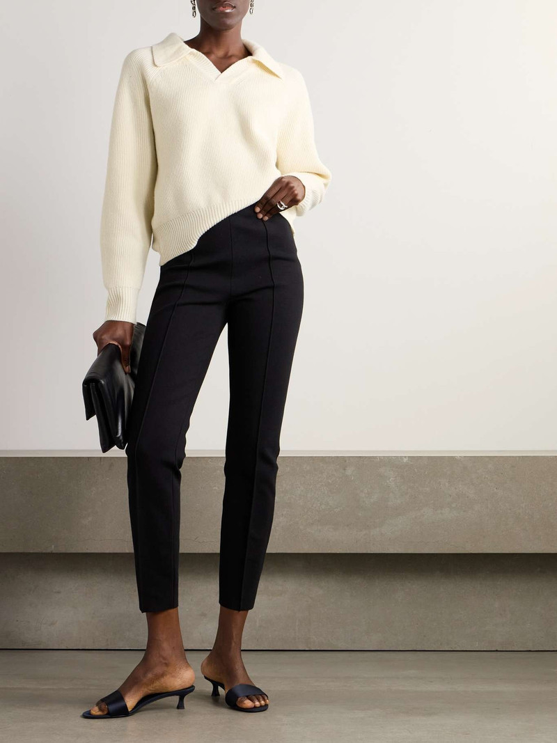 HIGH SPORT Cotton-blend slim-leg pants Black outlook