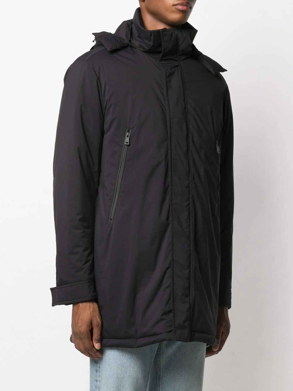 zip-up hood raincoat - 3