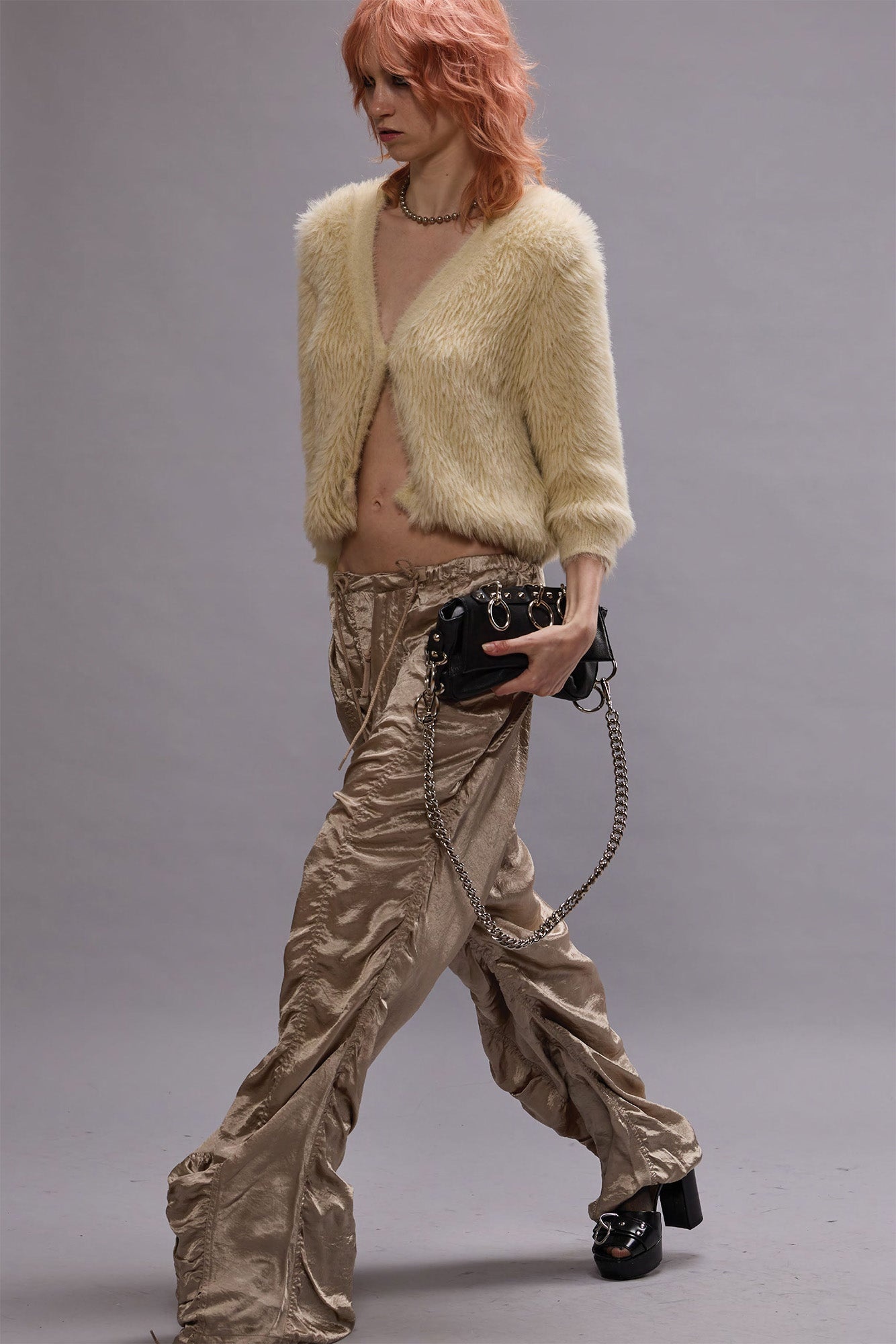 BALLOON PANTS WITH DOUBLE SEAM - BEIGE - 1