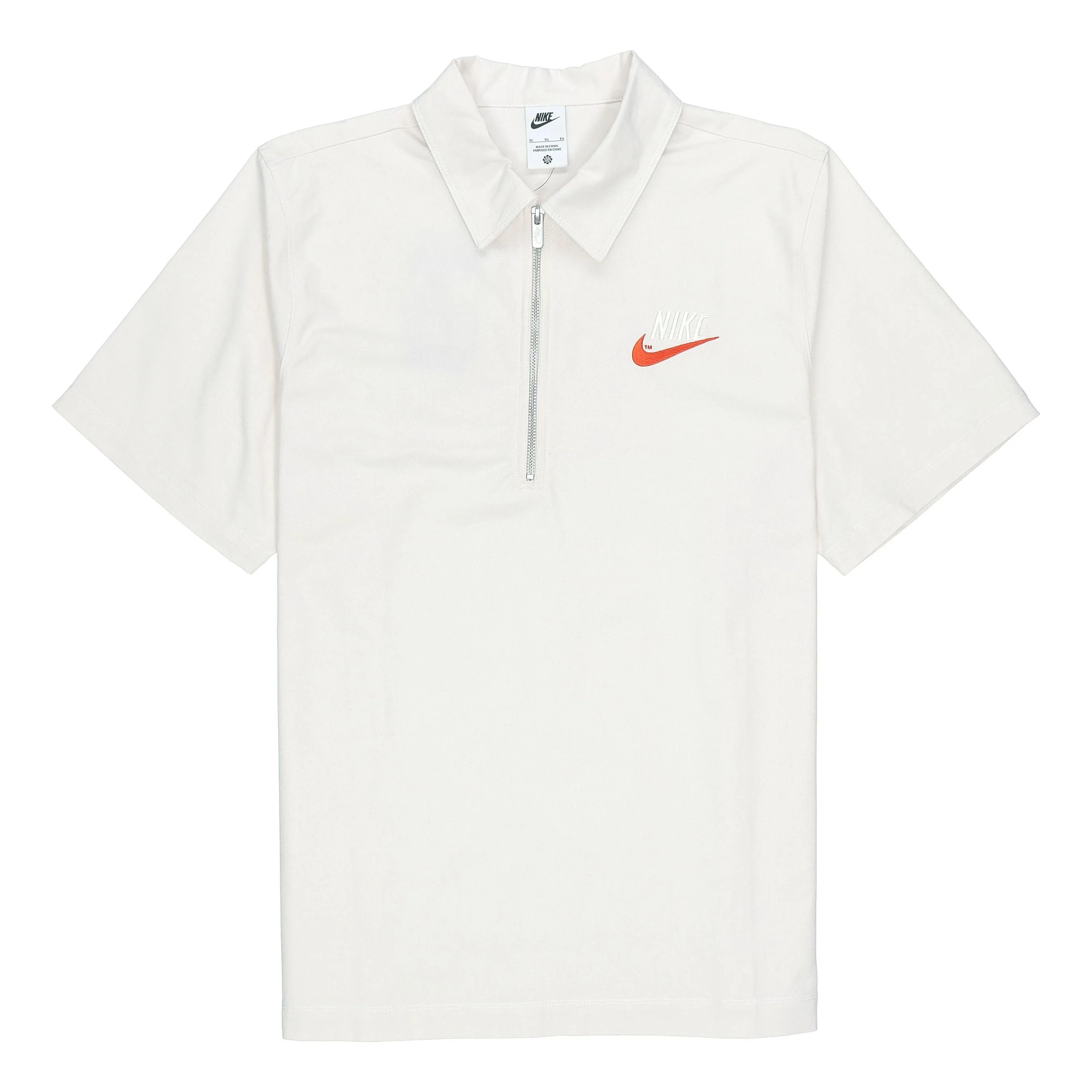 Nike Half Zipper Solid Color Short Sleeve Polo Shirt White DM5284-030 - 1