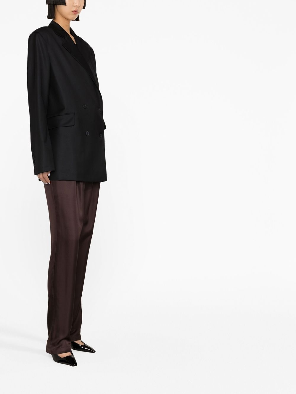 double-breasted wool blazer - 3