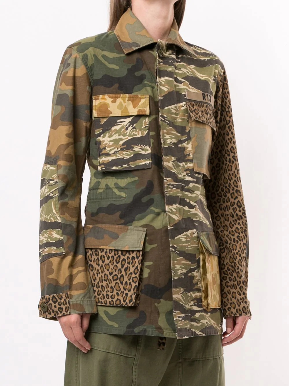 camouflage animal print shirt jacket - 3