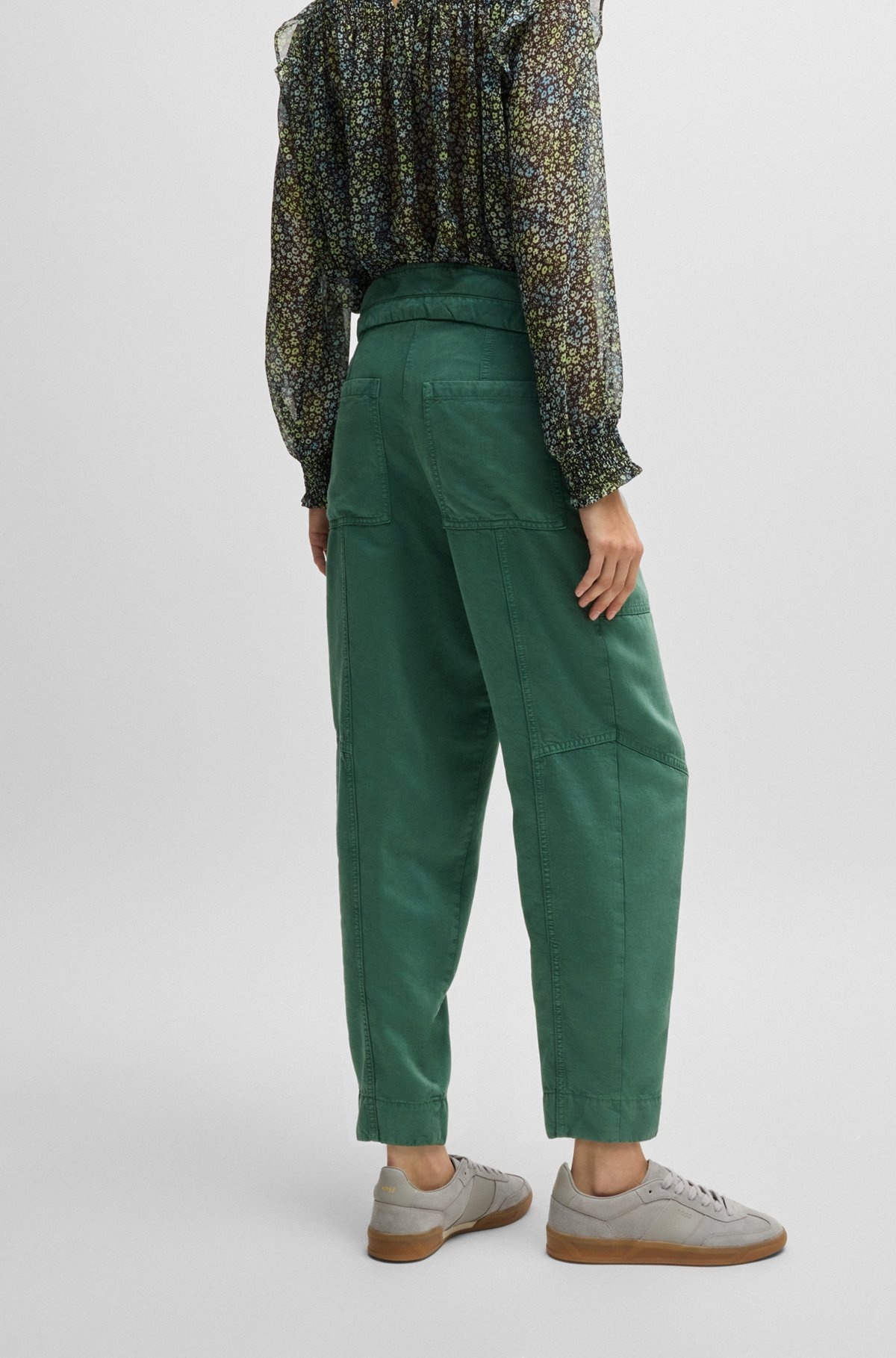 REGULAR-FIT TROUSERS WITH PAPERBAG WAIST - 4