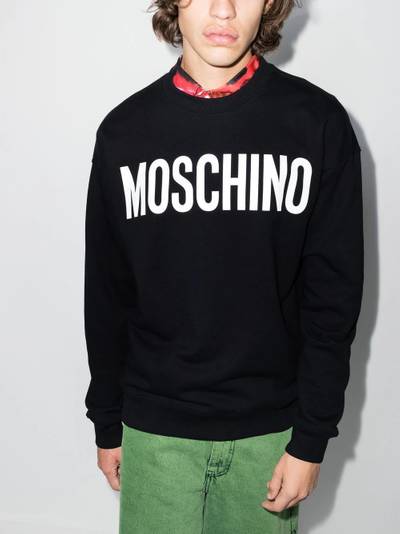 Moschino logo-print cotton sweatshirt outlook