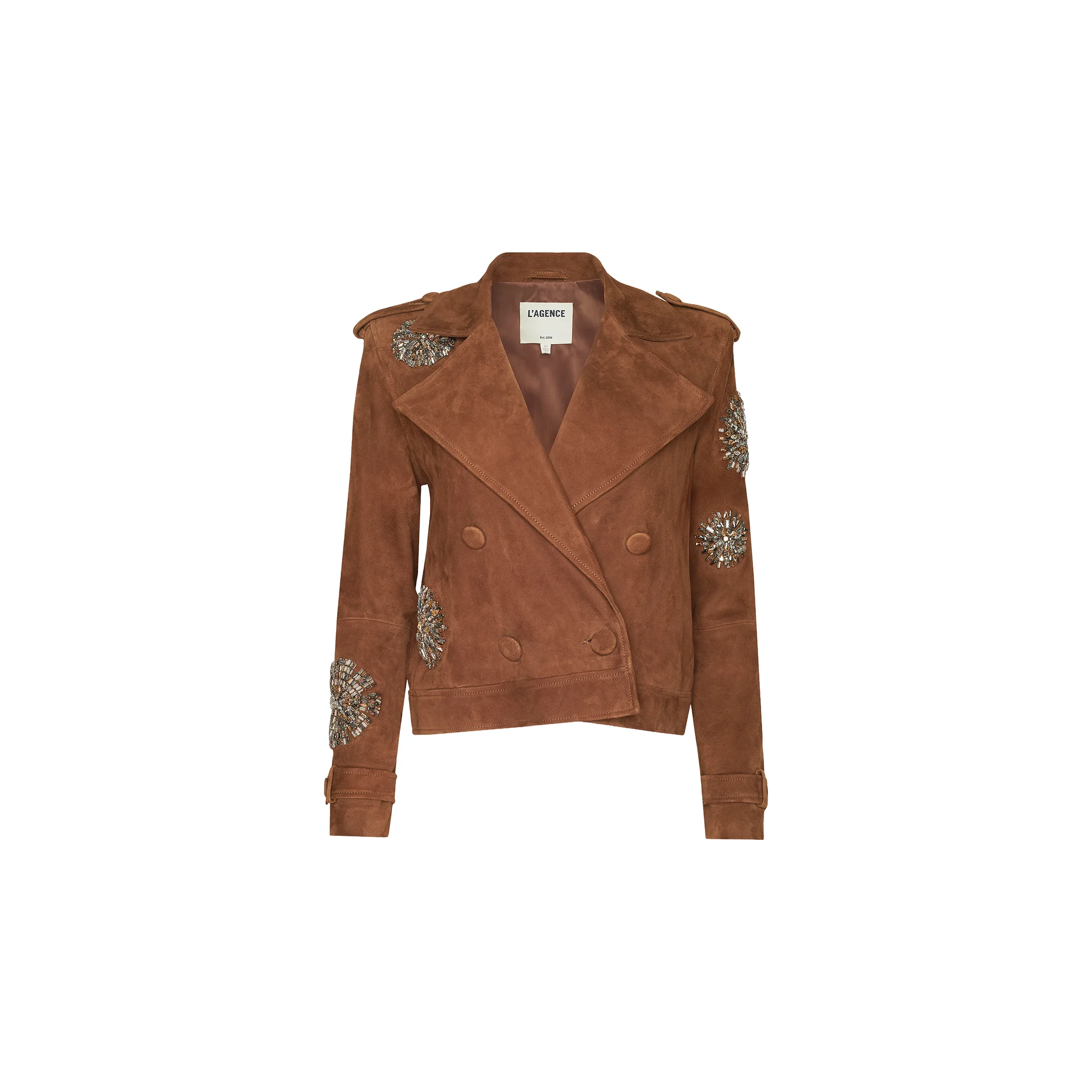 Xoey Cropped Crystal Trench Coat - 1