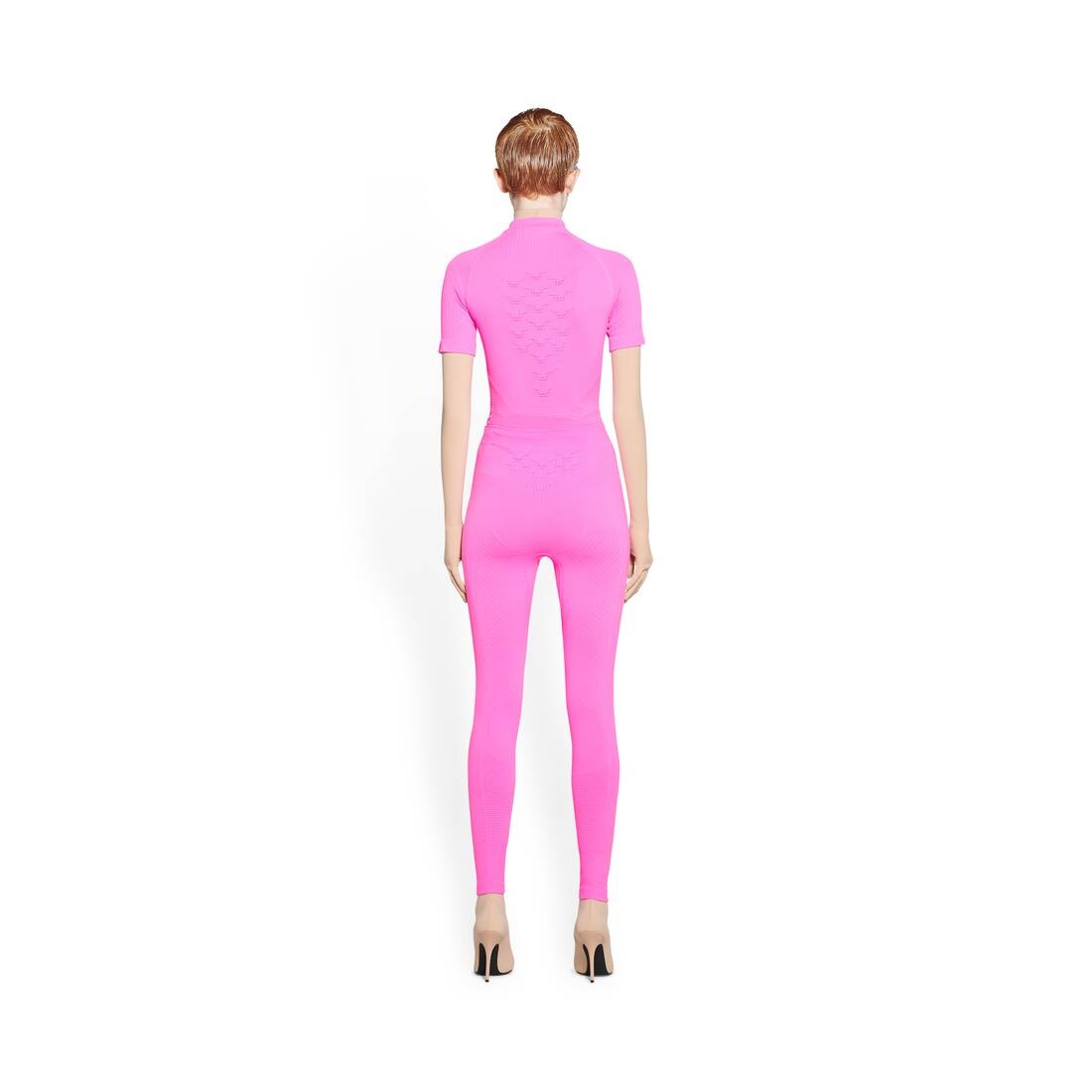 Women's Athletic Leggings in Neon Pink - 4