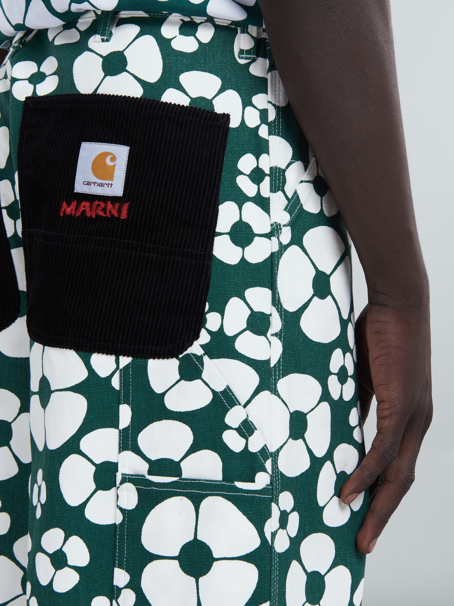 MARNI X CARHARTT WIP - GREEN FLORAL TROUSERS - 4