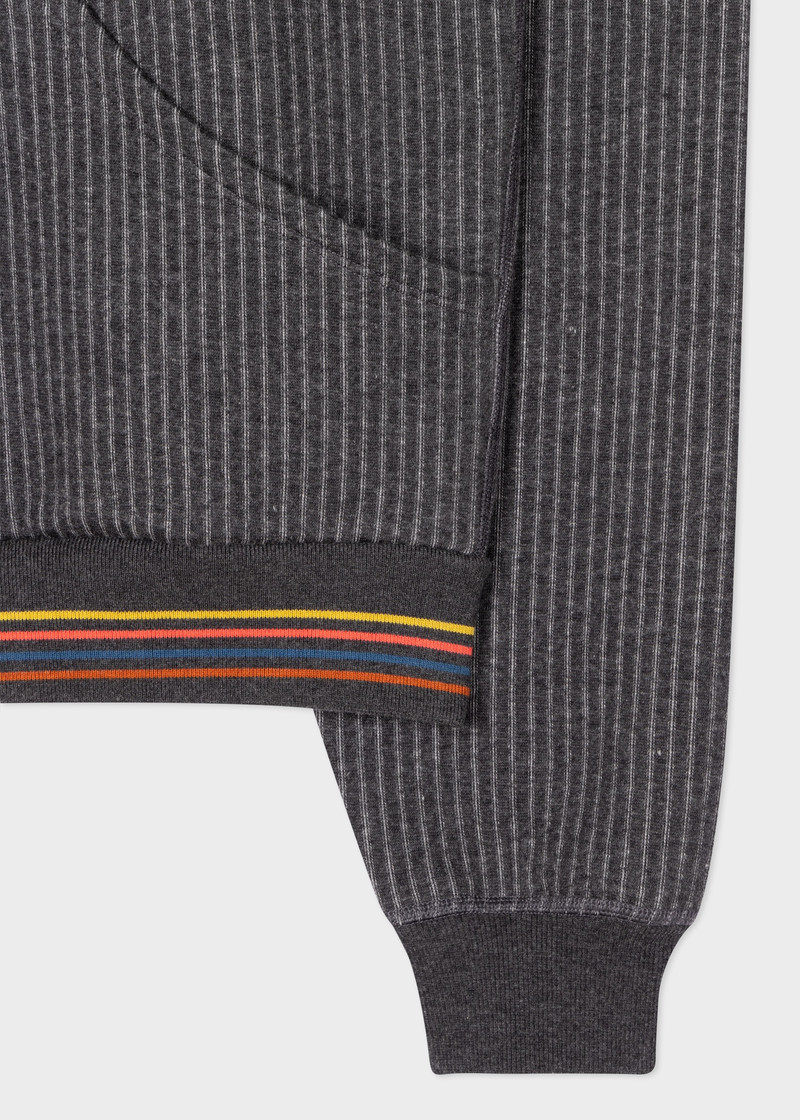 Paul Smith Dark Grey Stripe Cotton Zip Lounge Hoodie outlook
