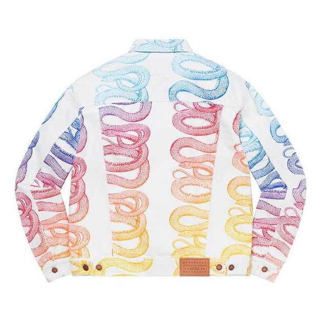 Supreme x HYSTERIC GLAMOUR Snake Denim Trucker Jacket 'White Blue Pink Yellow' SUP-SS21-534 - 2