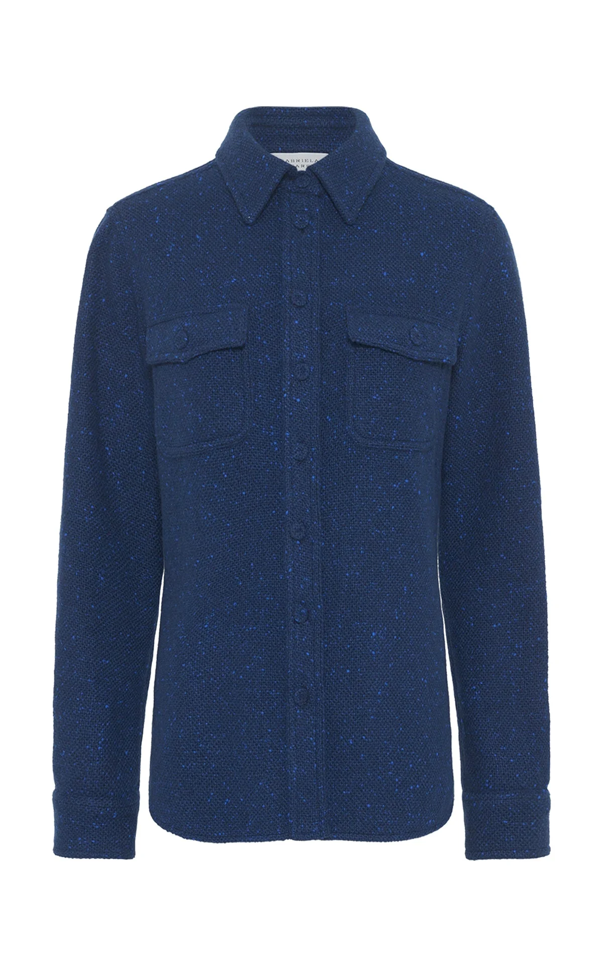 John Austin Shirt in Electric Navy Speckled Cashmere - 1
