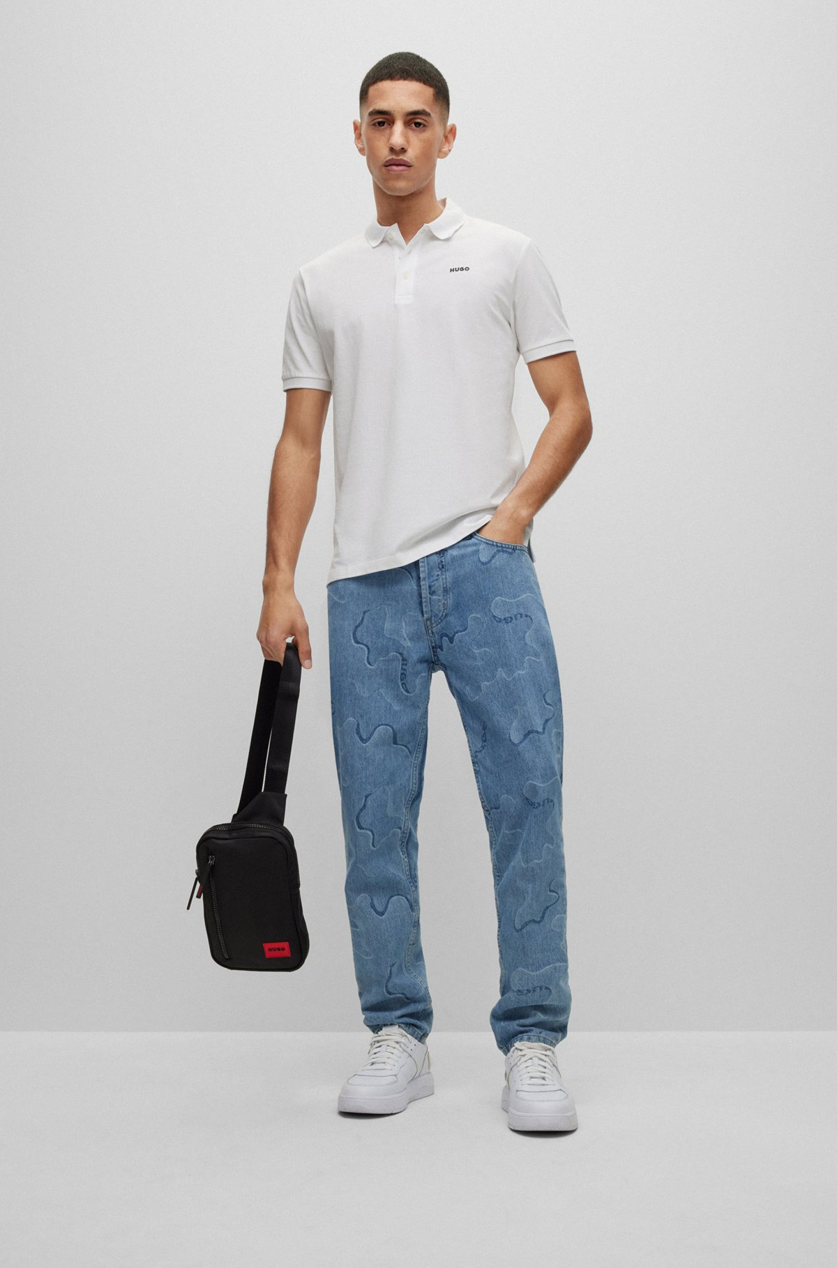 LOGO-PRINT POLO SHIRT IN COTTON PIQUÉ - 4