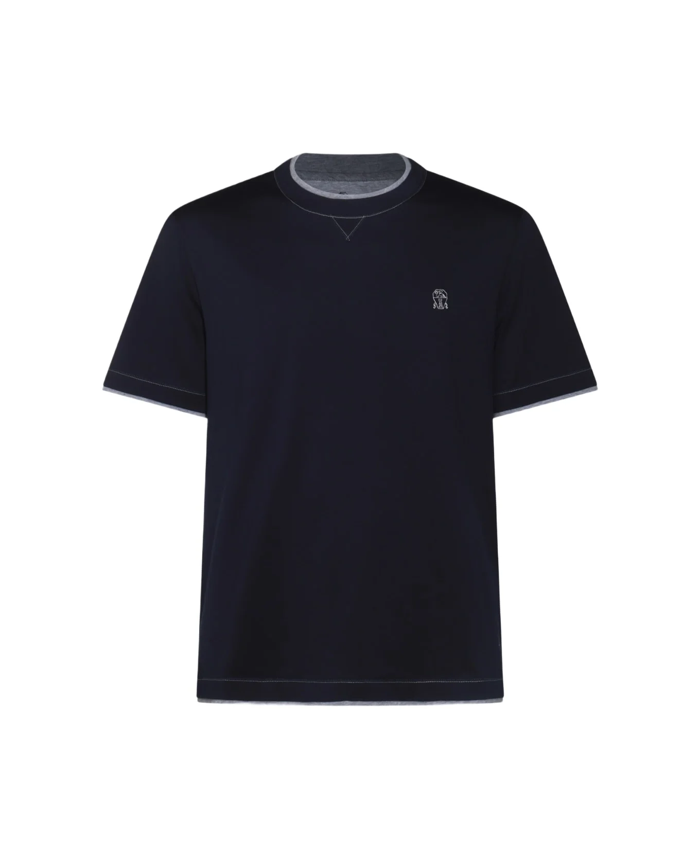 Navy Cotton T-shirt - 1