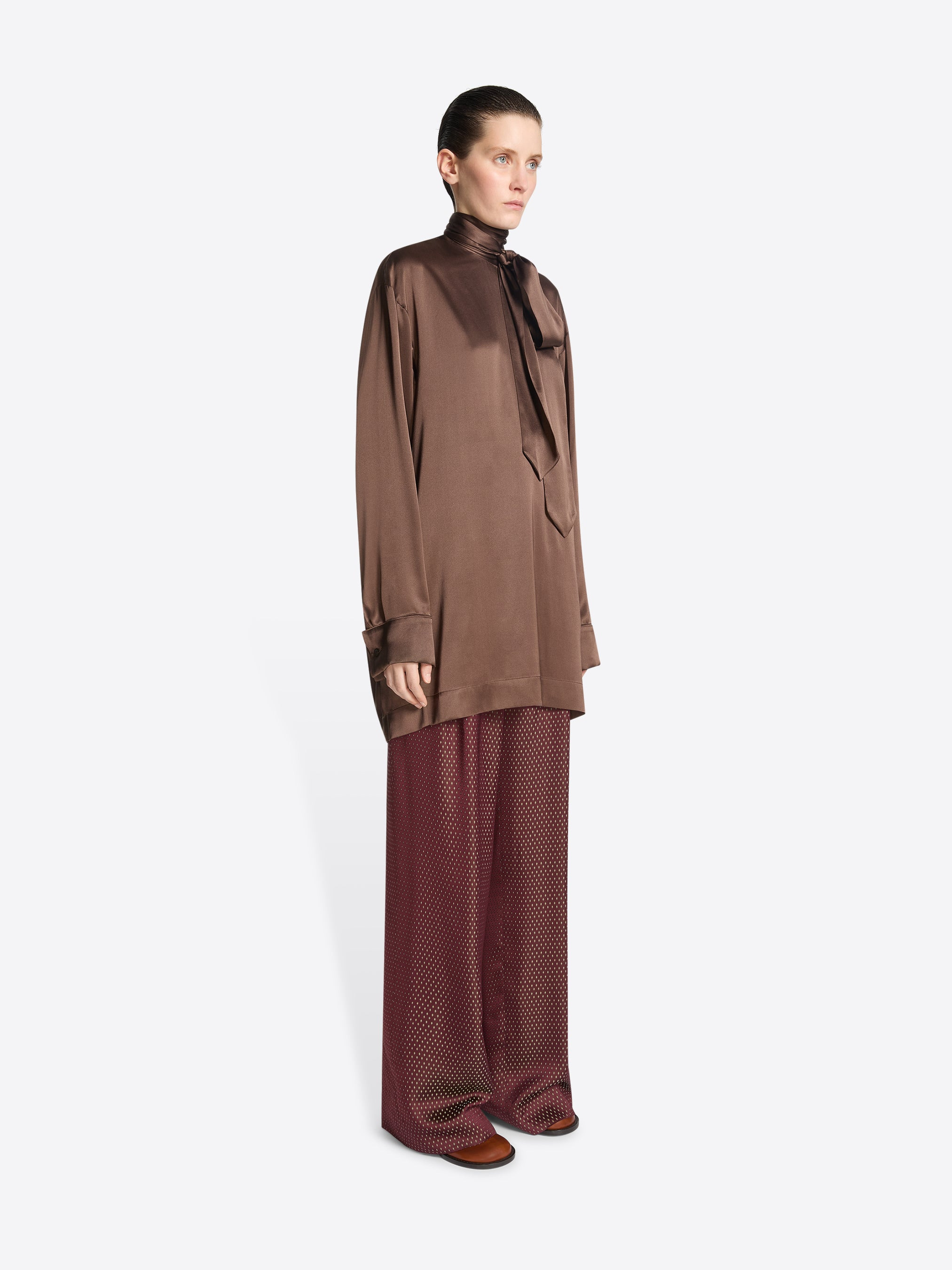 LOOSE FIT SILK BLOUSE - 3