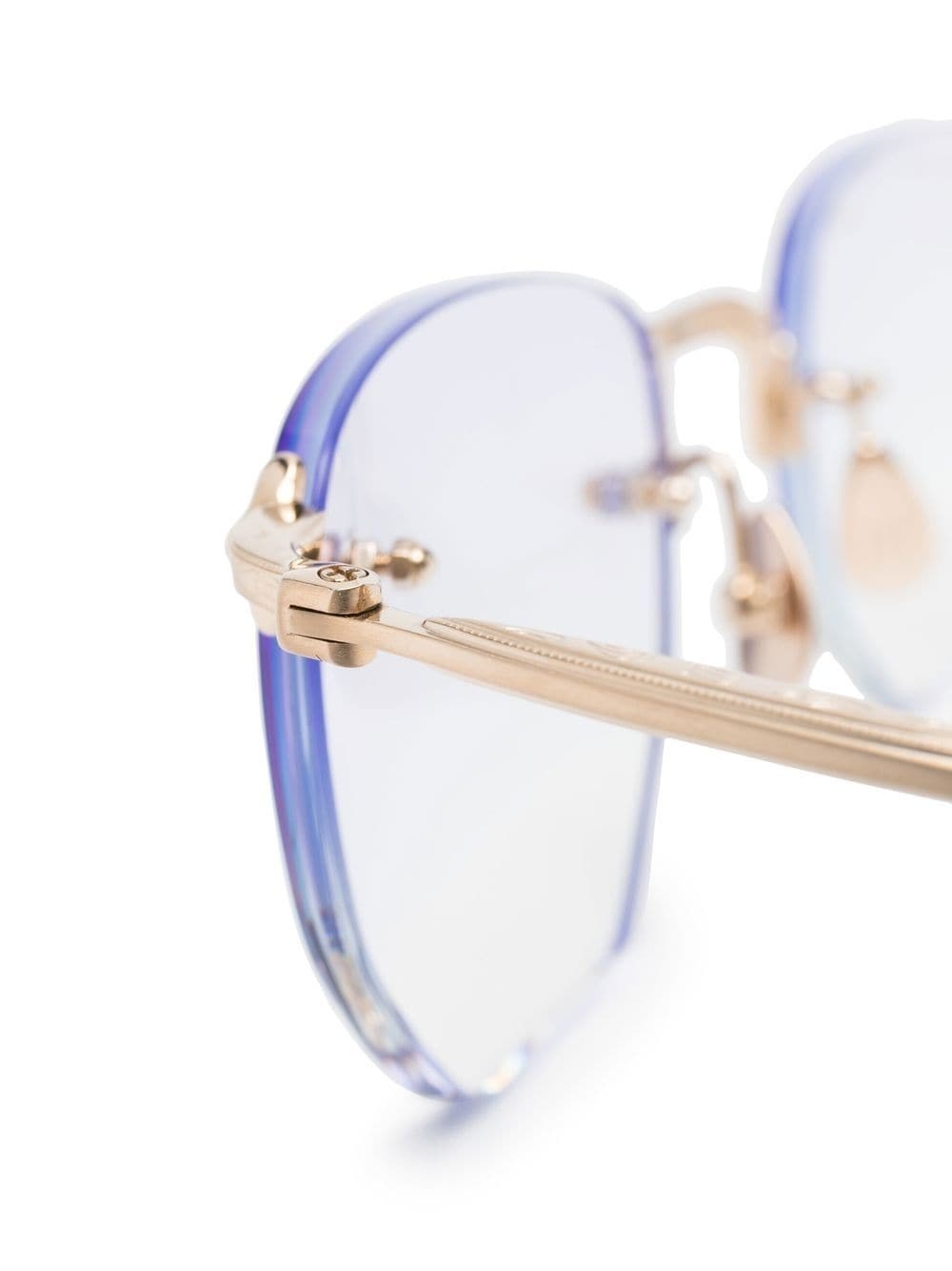 polished geometric-frame glasses - 3