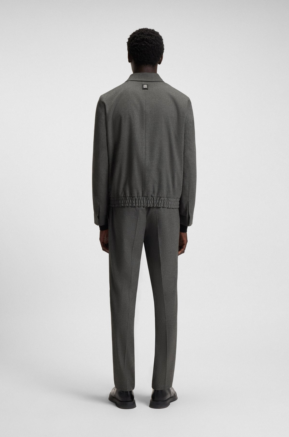 SLIM-FIT JACKET IN MELANGE STRETCH JERSEY - 4