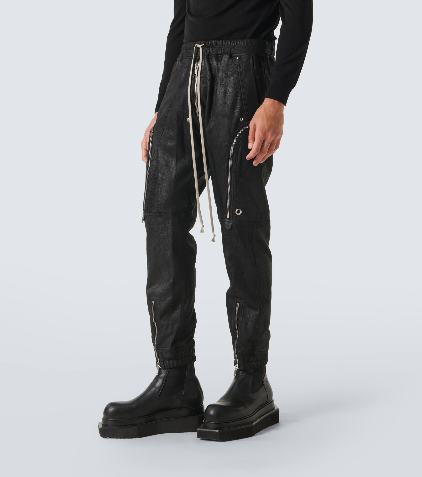 Leather cargo pants - 3