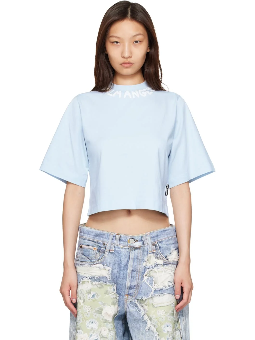 Blue Neck Logo Boxy T-shirt - 1