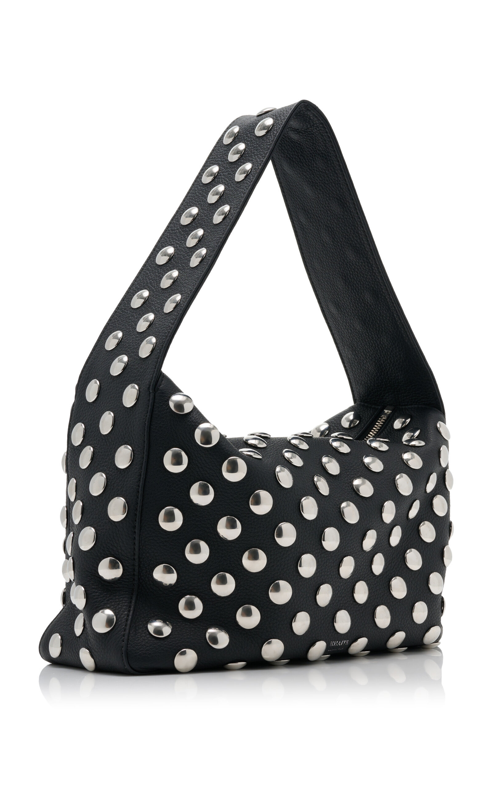 Elena Leather Studded Shoulder Bag black - 3