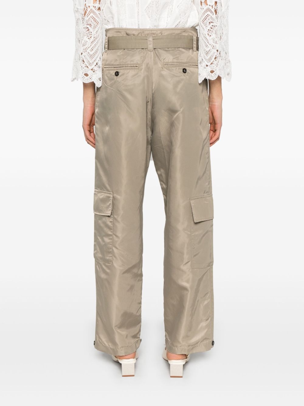 belted cargo trousers - 4