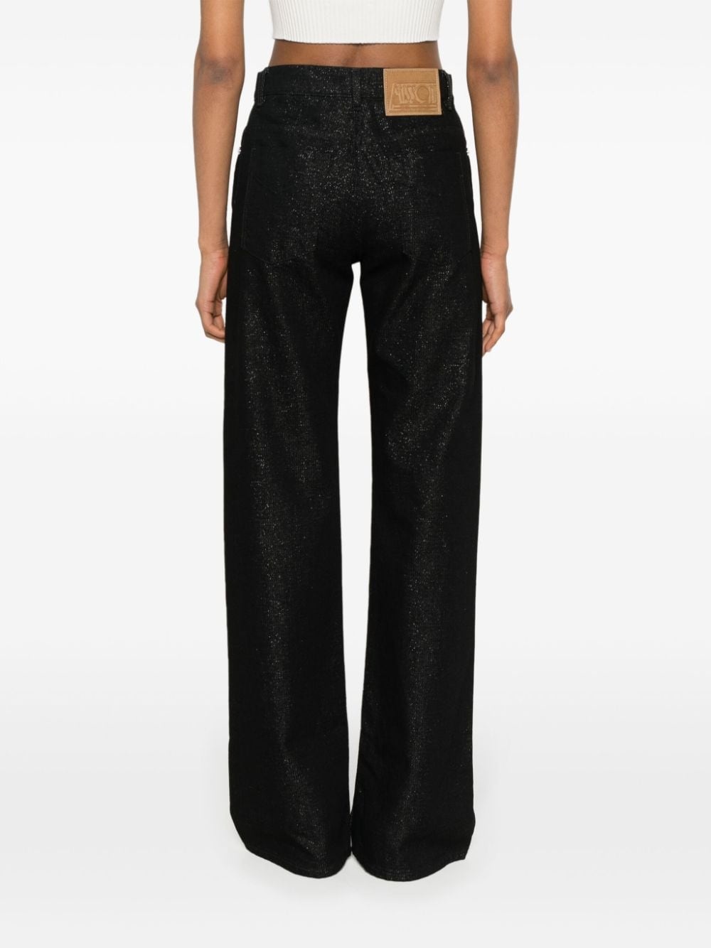 lurex-detailing logo-patch jeans - 4