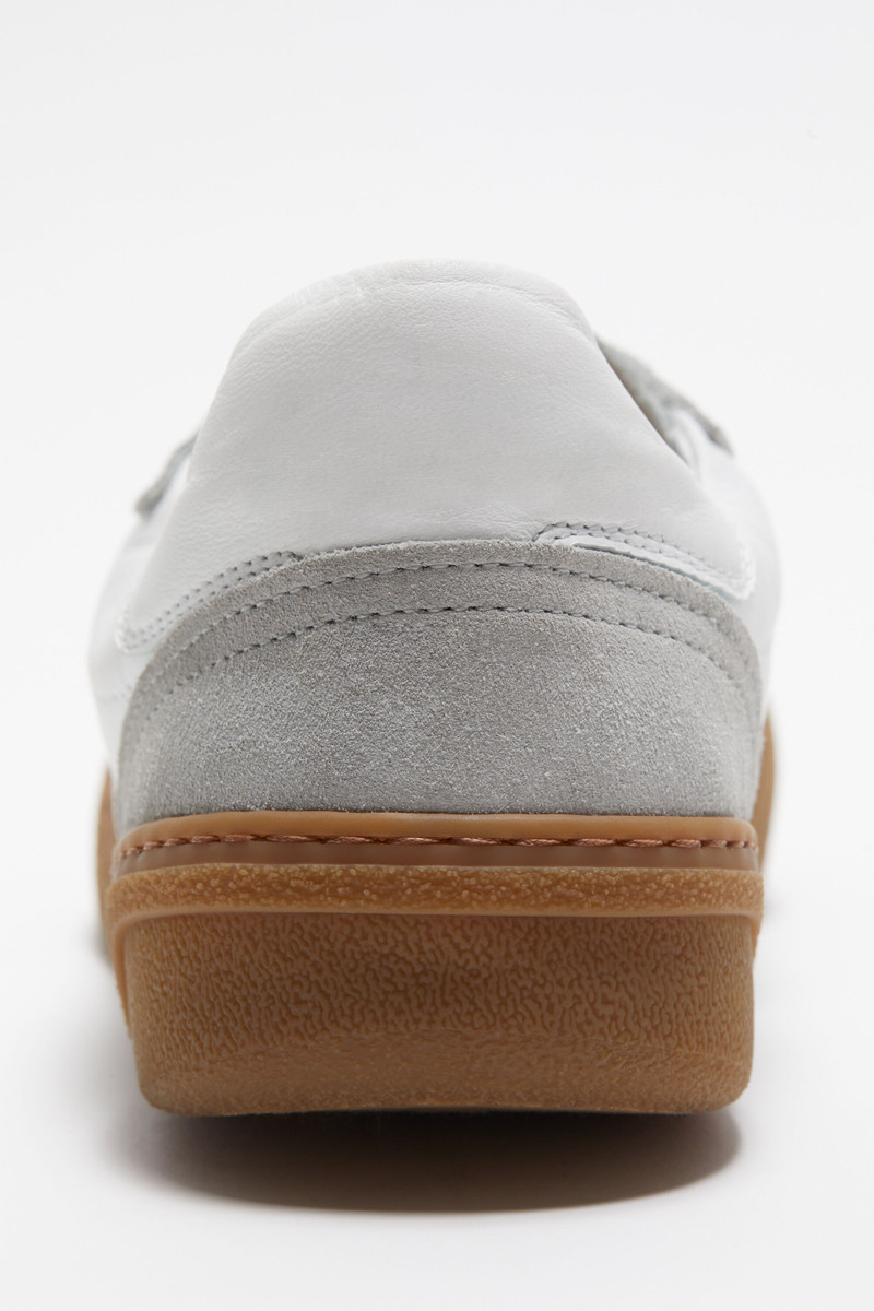 Lace-up sneakers - White/brown 4