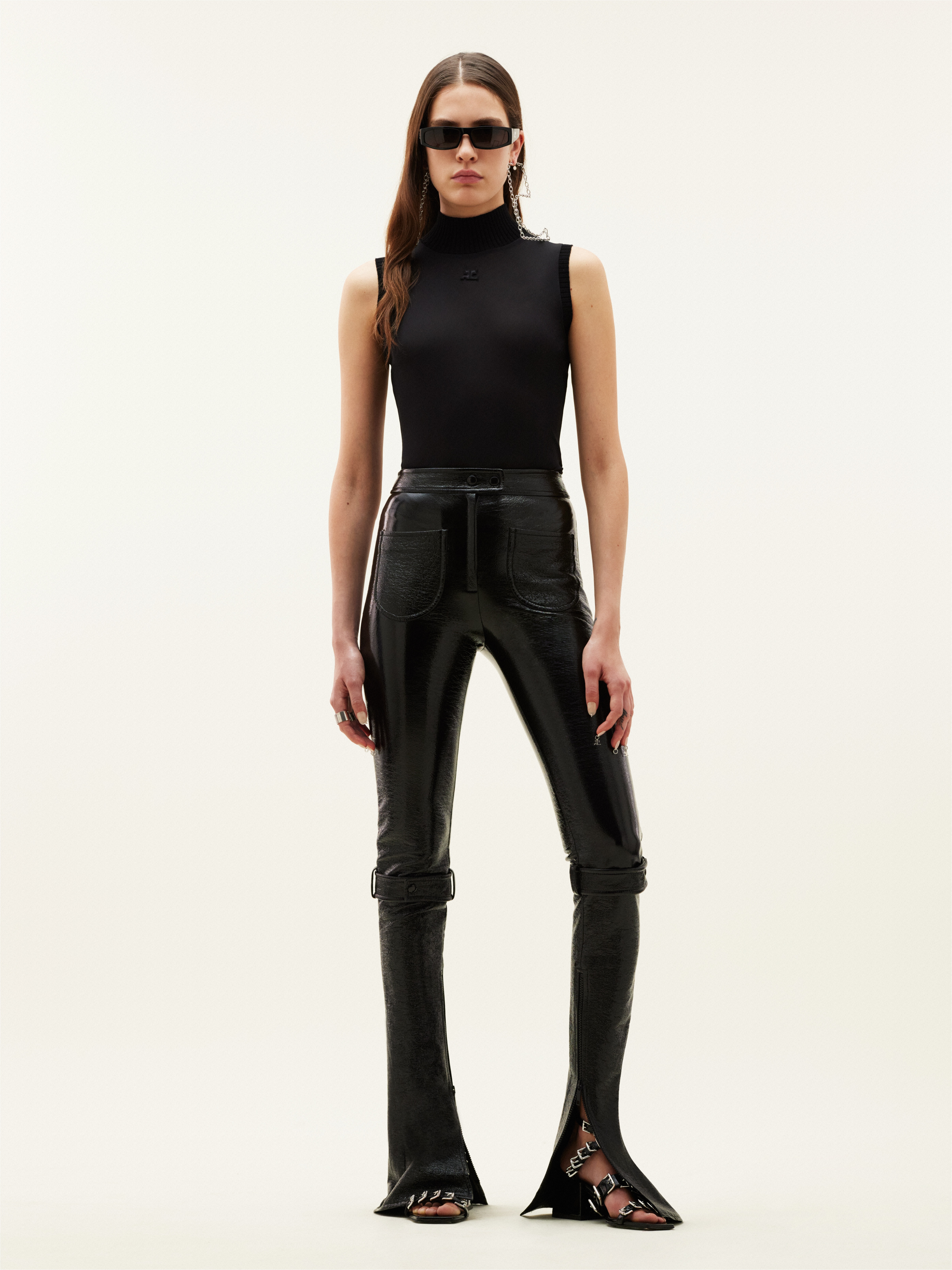 FLAP VINYL TROUSERS - 2