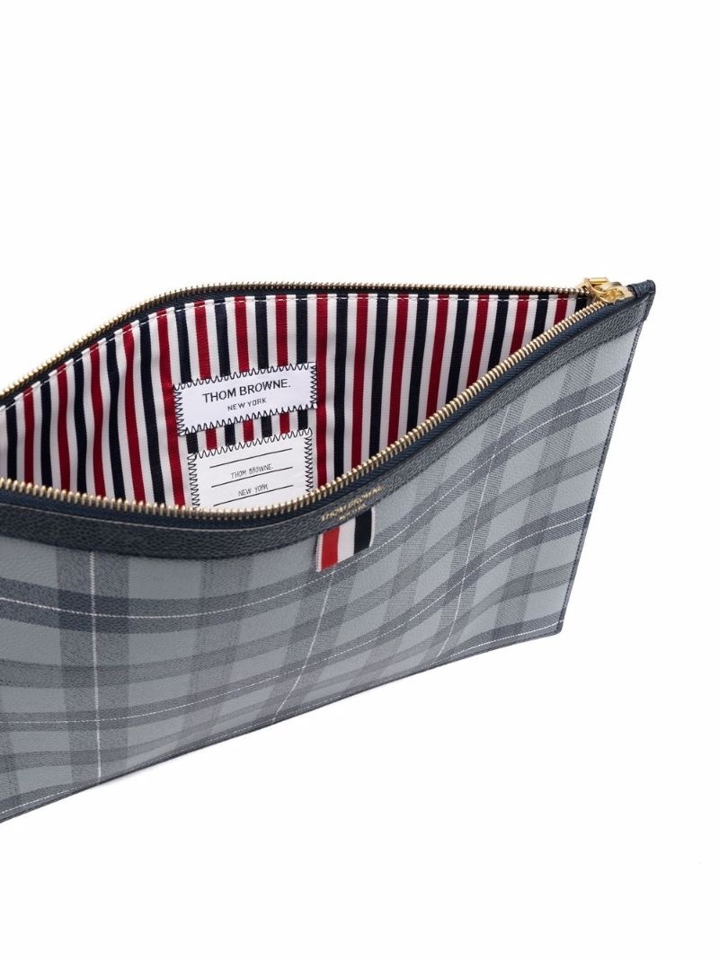 tartan-print medium document holder - 5