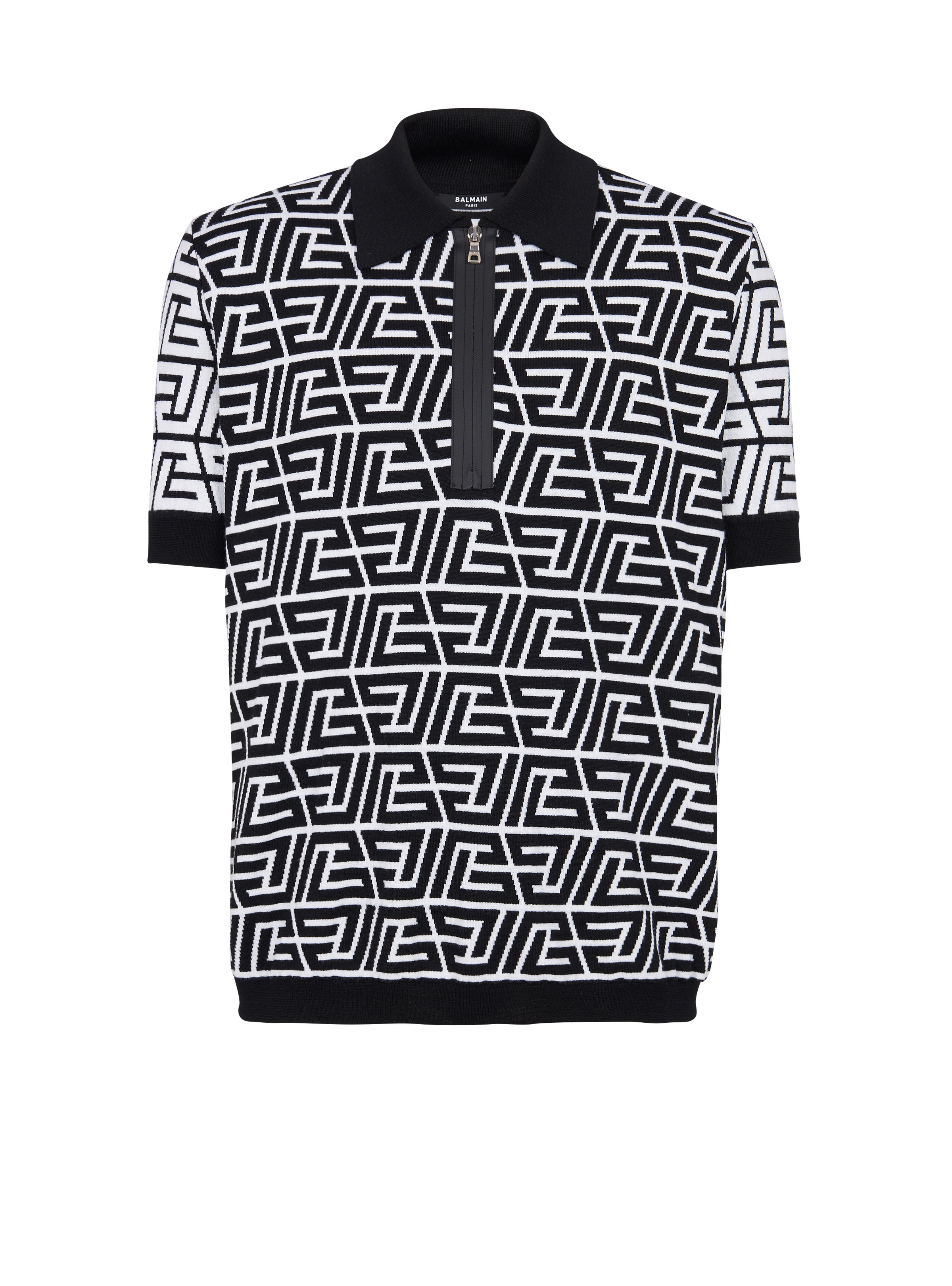 Cotton polo shirt with pyramid monogram - 1