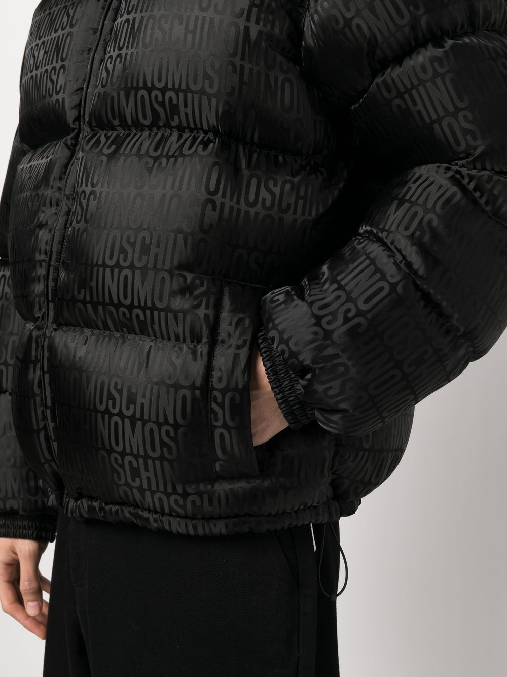 all-over logo print padded jacket - 5