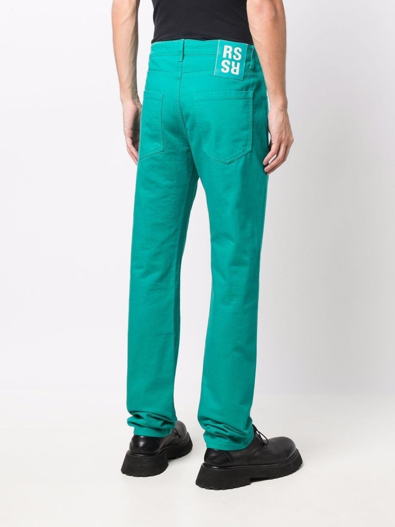 logo-patch straight-leg trousers - 4