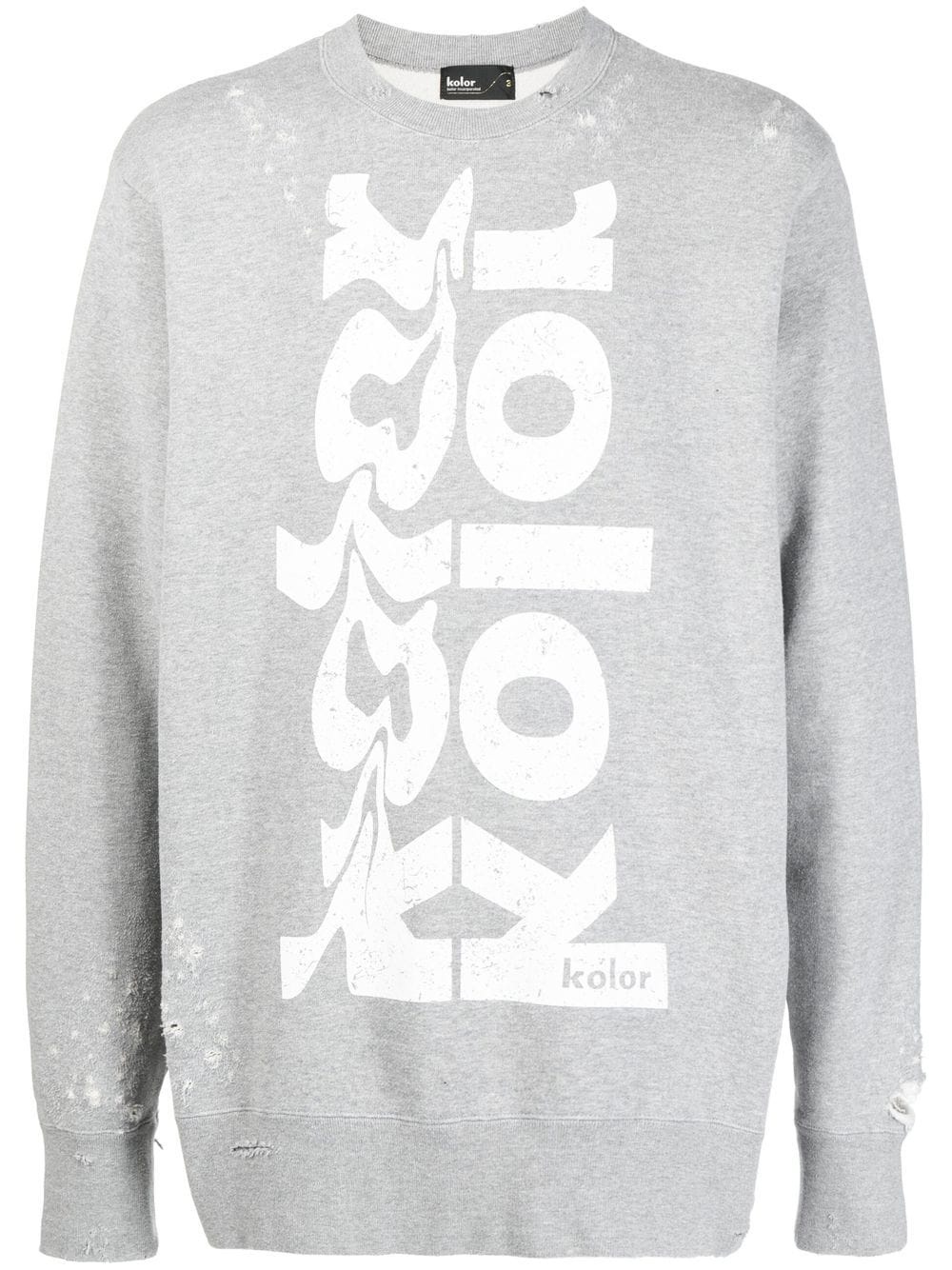 logo-print distressed sweatshirt - 1