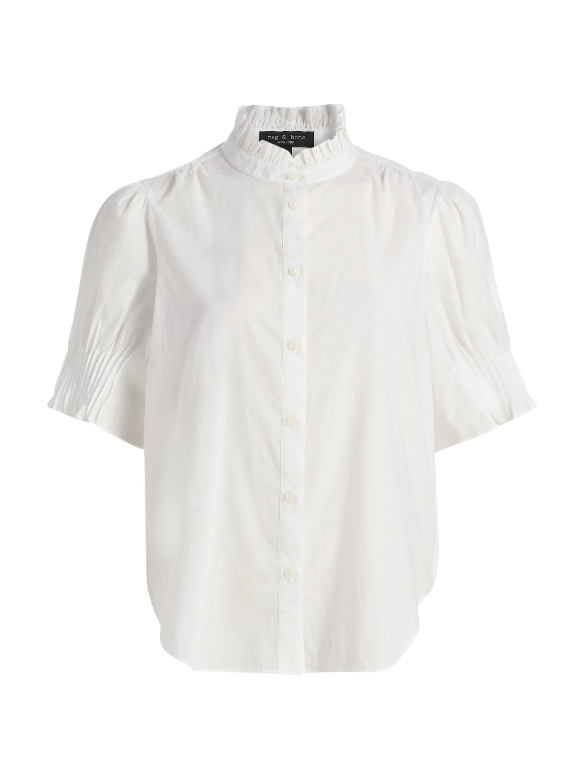 Women's Dakota Cotton Poplin Puff-Sleeve Shirt - Bone - 1