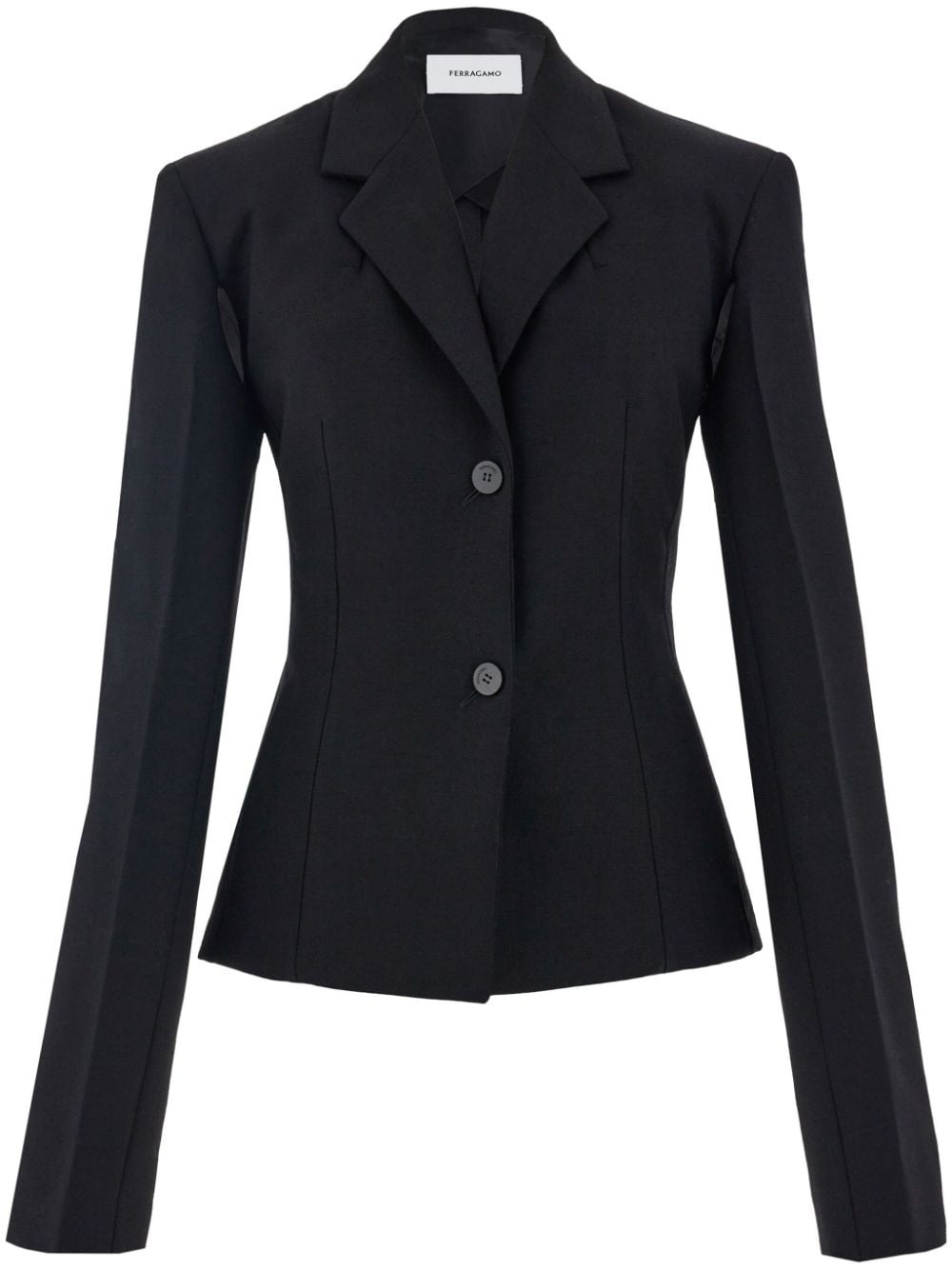 open-sleeves wool-blend blazer - 1