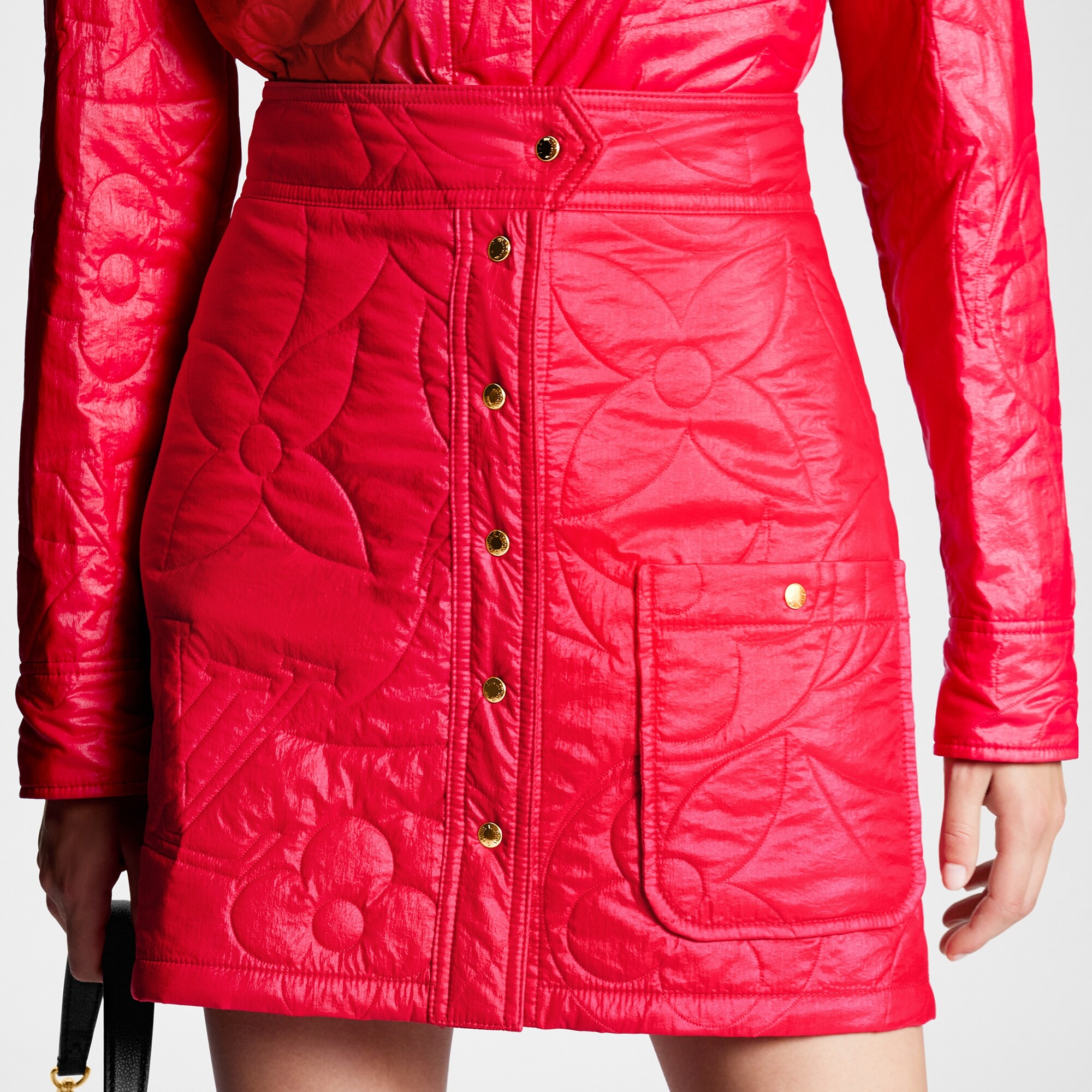 Quilted Monogram Flower Mini Skirt - 2