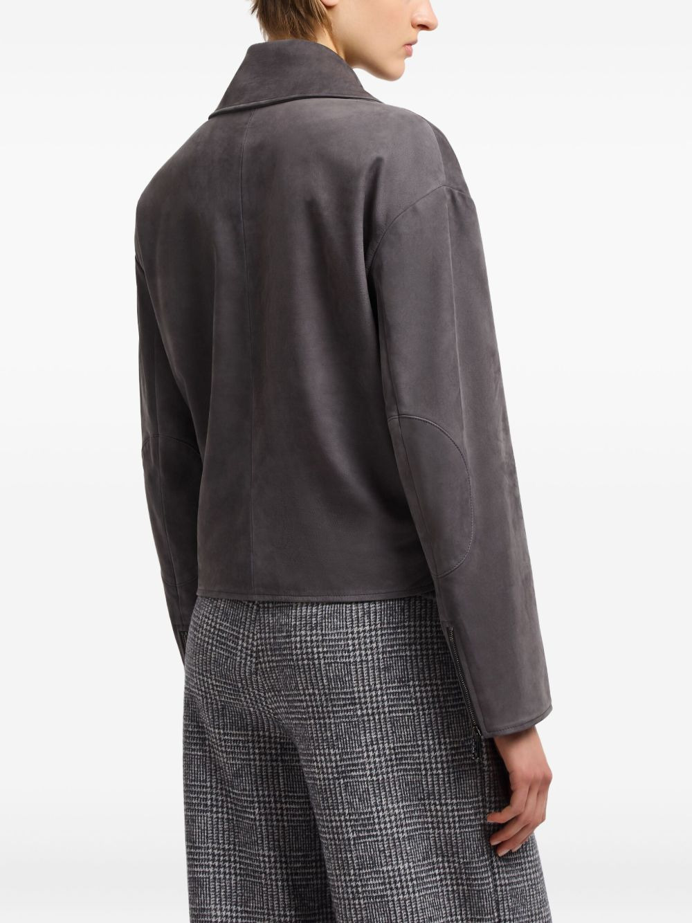 belted asymmetrical-zip jacket - 4