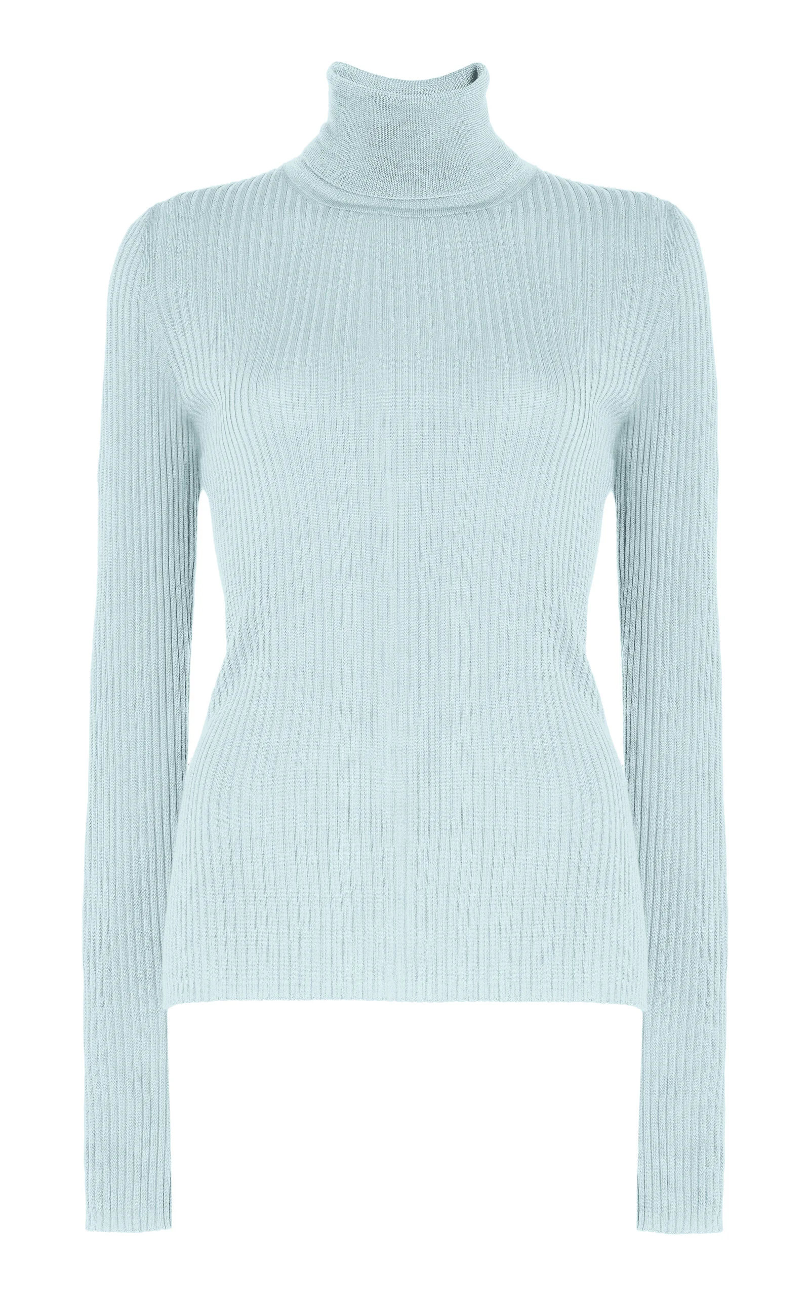Peppe Turtleneck Wool-Silk Top light blue - 1