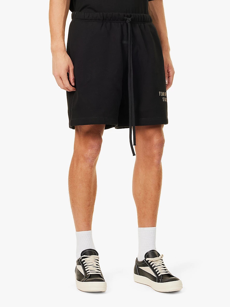 Brand-patch slip-pocket cotton-blend jersey shorts - 3