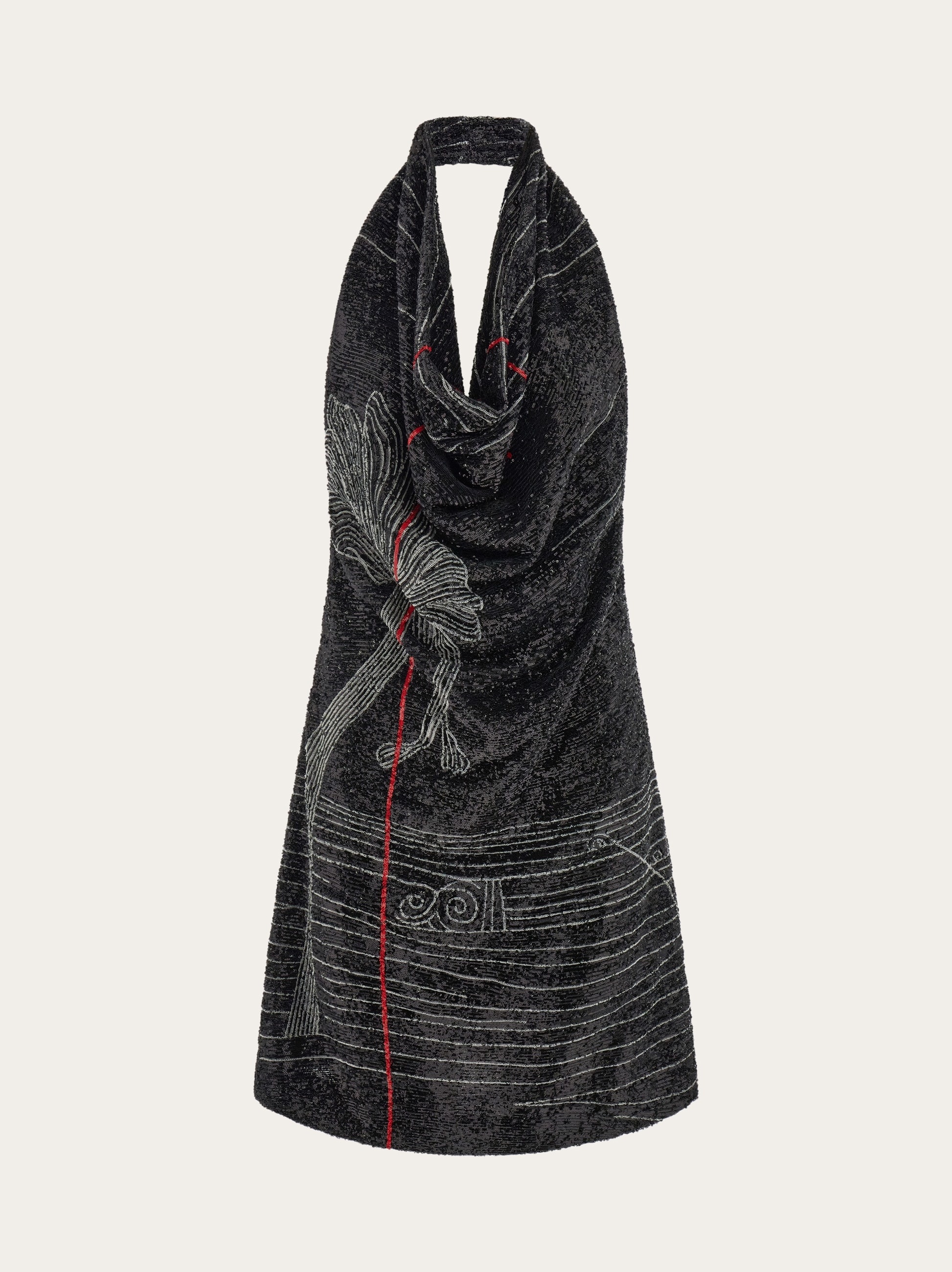 Sequin embellished halter neck dress - 1