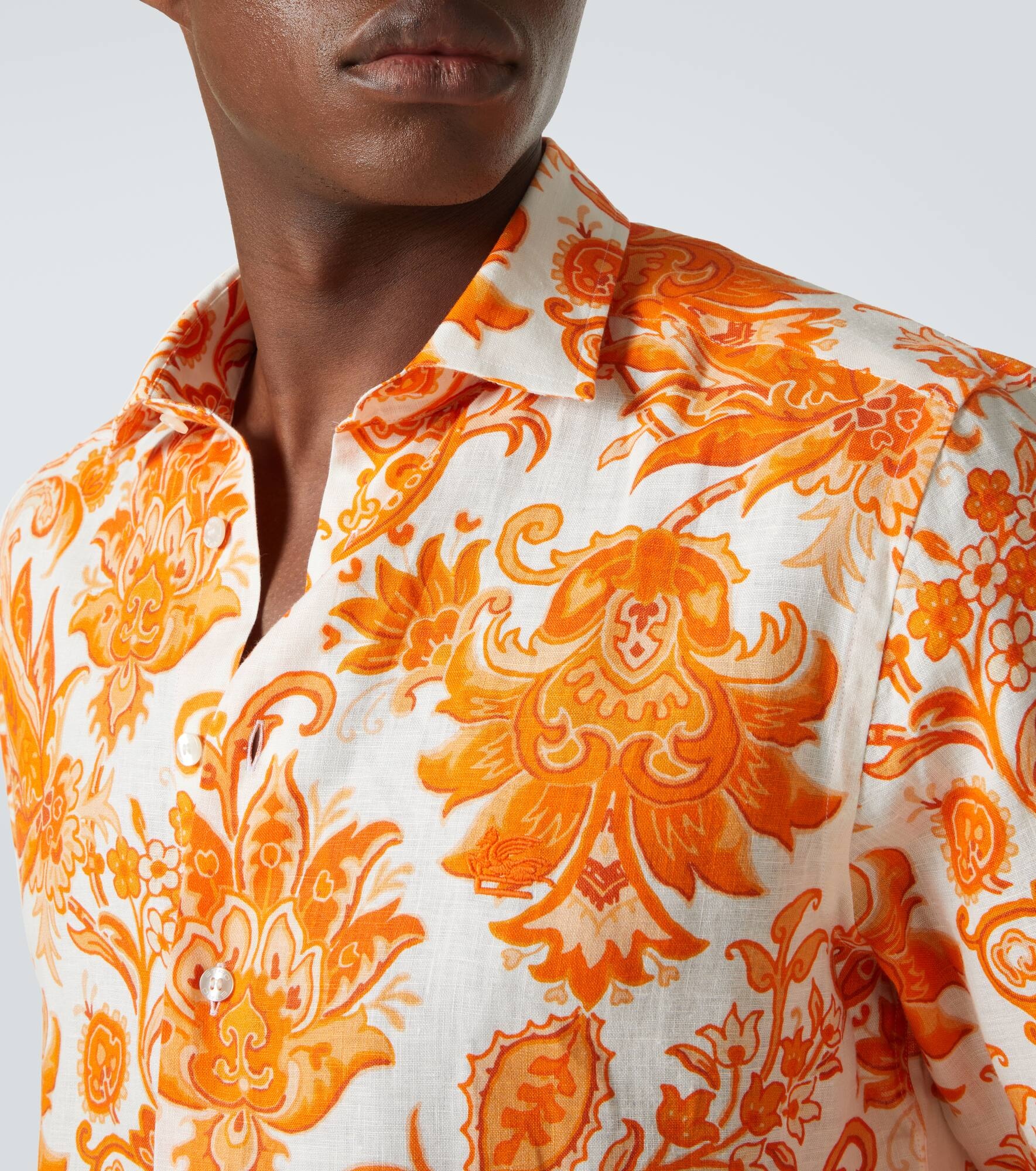 Roma printed linen shirt - 5