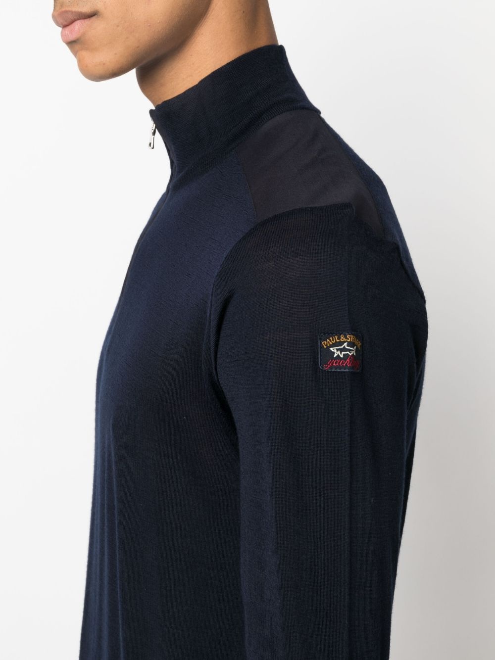 logo-patch roll-neck jumper - 5
