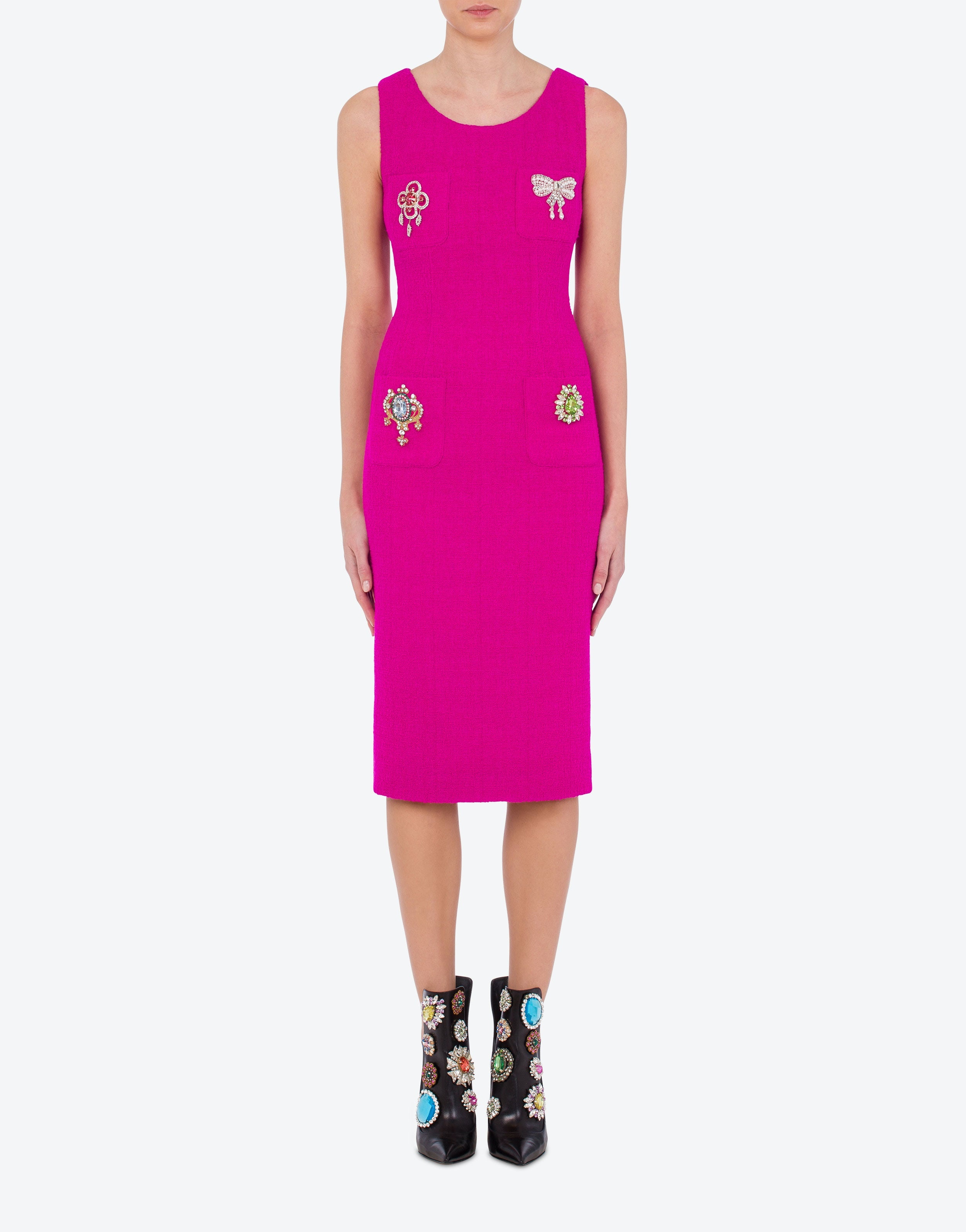 JEWEL DETAILS BOUCLÉ DRESS - 2