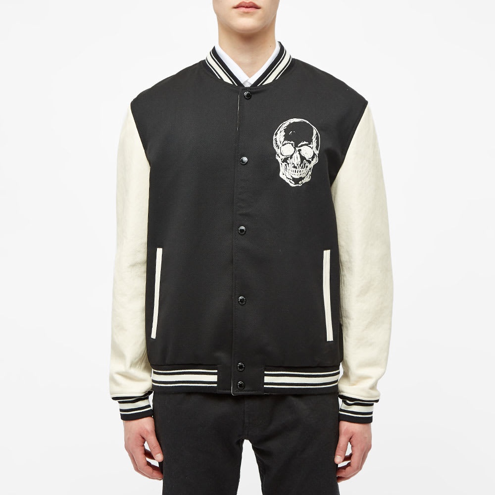 Alexander McQueen Leather Arm Varsity Jacket - 4