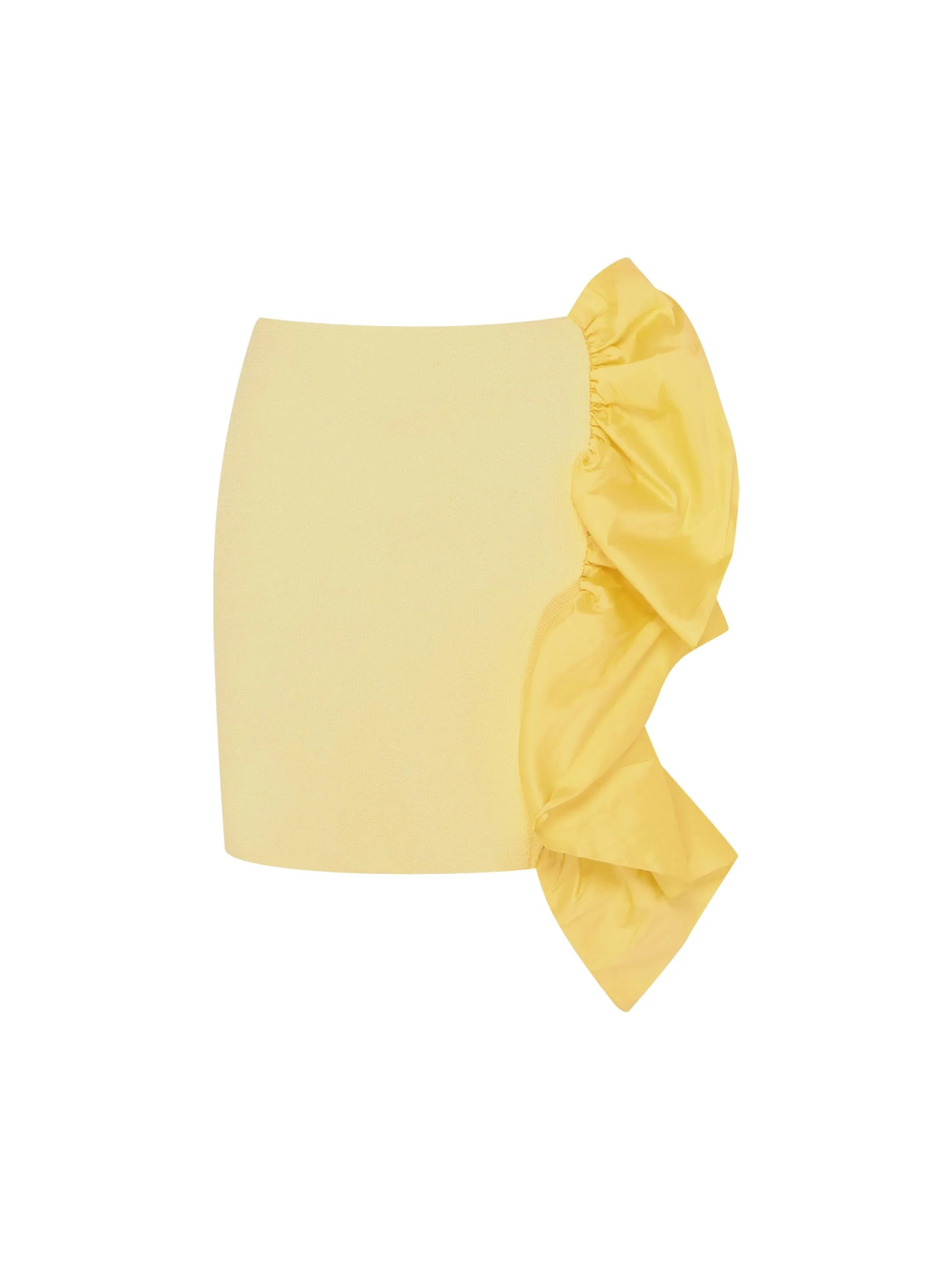 Women's Taffeta Ruffle Miniskirt - Yellow - 1