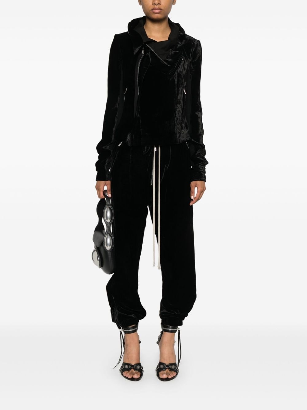 drop-crotch velour track pants - 2