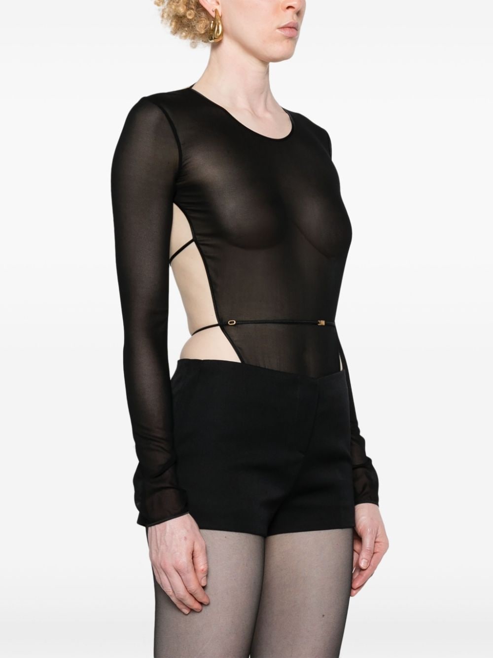 open-back crepe bodysuit - 3